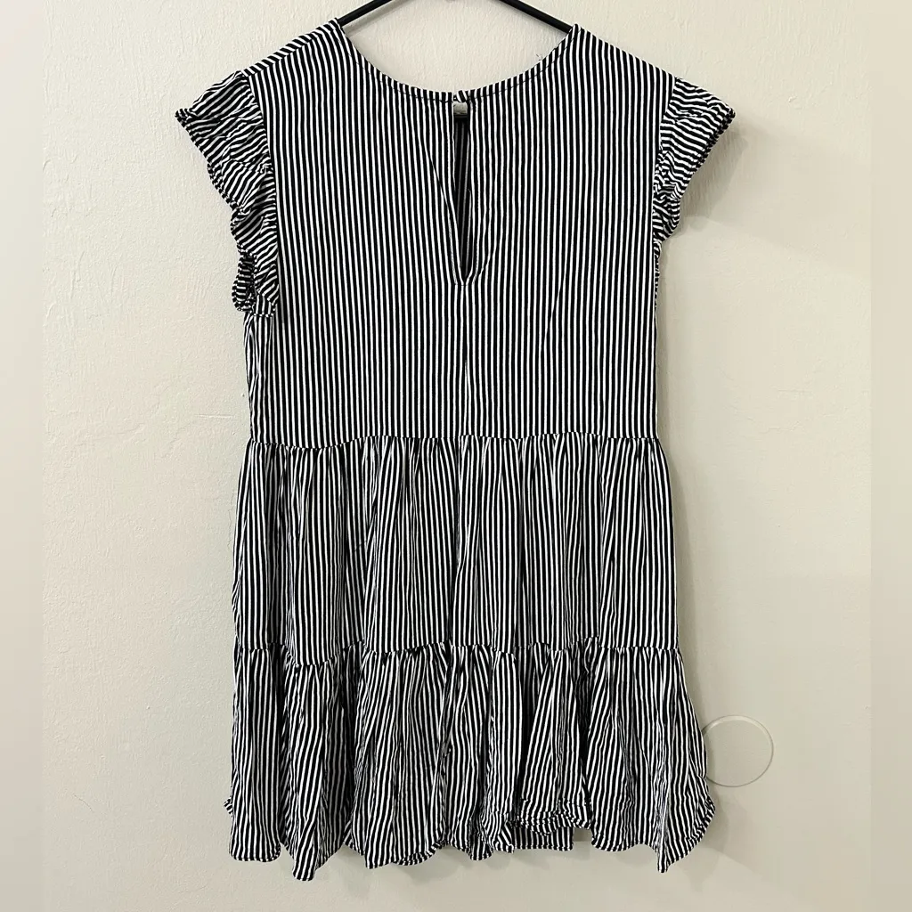 Selfie Leslie Louise Striped Cap Sleeve Mumu Dress Black Sz M - Image 7