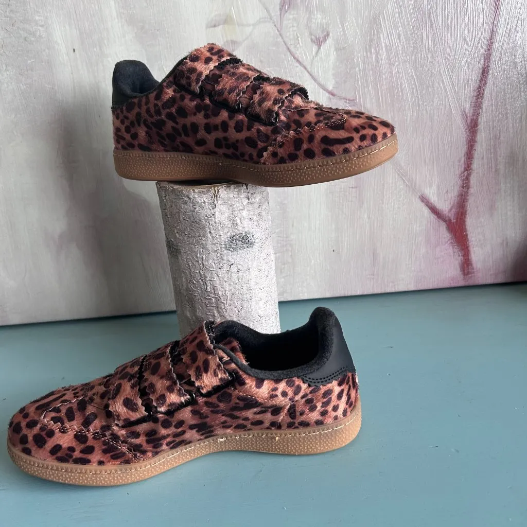 Camila Coelho Bastion Leopard Velcro Closure Sneakers Size 6.5 Vegan Pony Hair - Image 2
