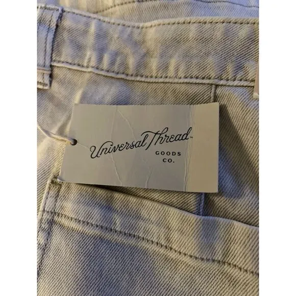 NWT Universal Threads Cream‎ Highest Rise Wide Leg Jean capris size 26W - Image 4