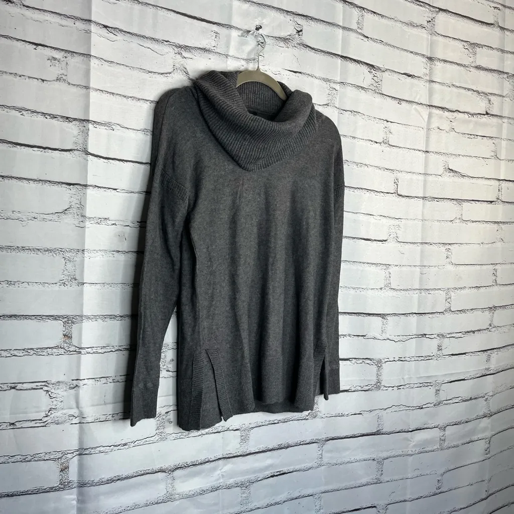 INC International Concepts Dark Grey Wool Cowl Turtleneck Sweater Women’s S Y2K Gray - Image 2