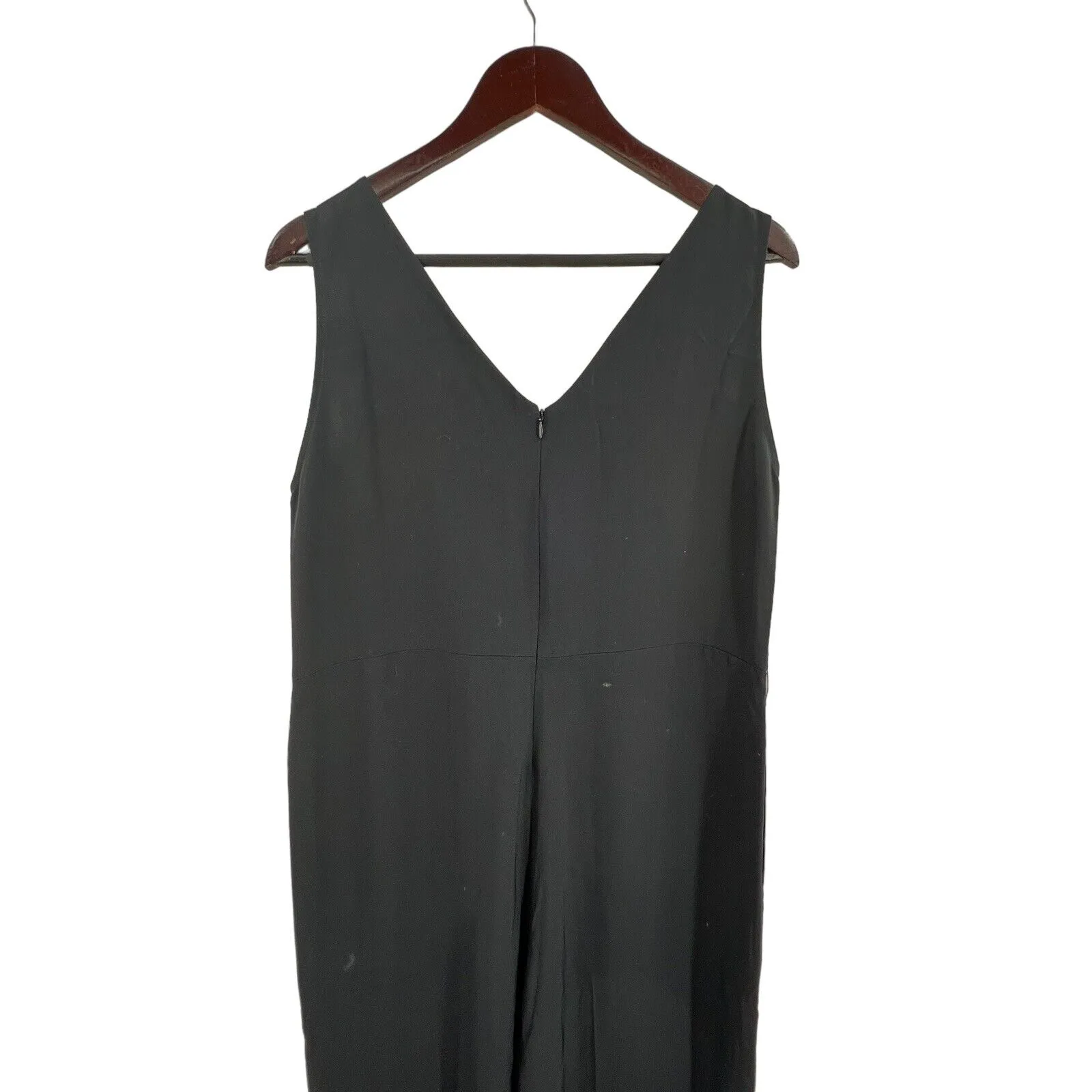 Everlane Jumpsuit‎ 10 Black Triacetate V Neck Sleeveless - Image 2