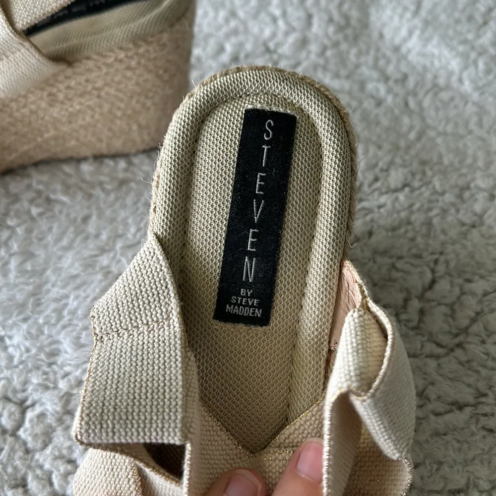 Steven By Steve Madden Women's 10 Janeen Strappy Espadrille Platform Sandal Tan - Image 8