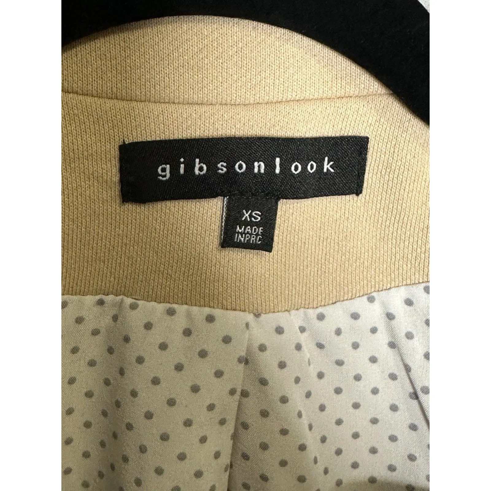 Gibson Look Notch Collar Cotton Blend Blazer Heather beige Single Button XS Work - Image 3