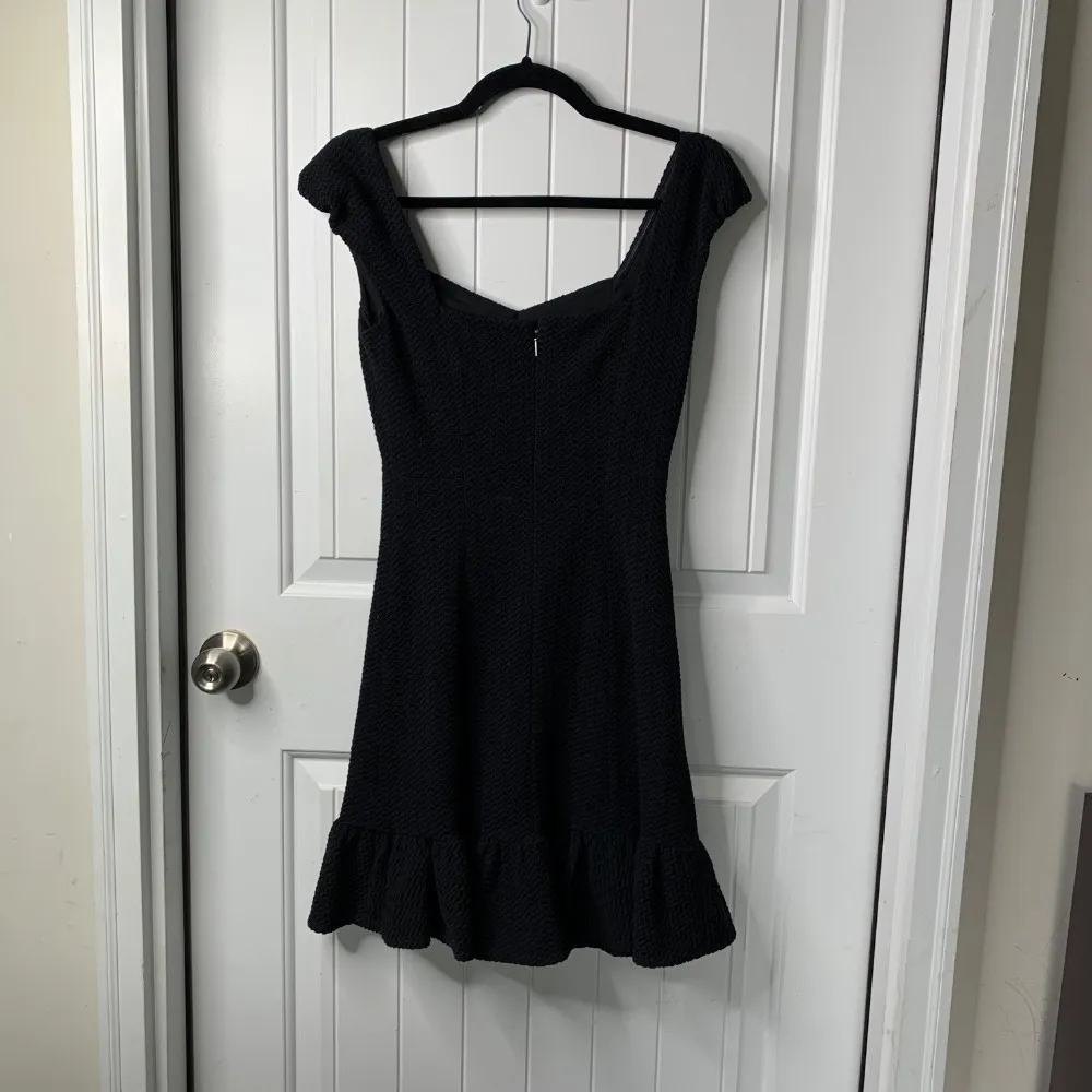 Rebecca Taylor Black Mini Dress Ruffle Hem Party Cocktail Size‎ 0 minimalist - Image 2