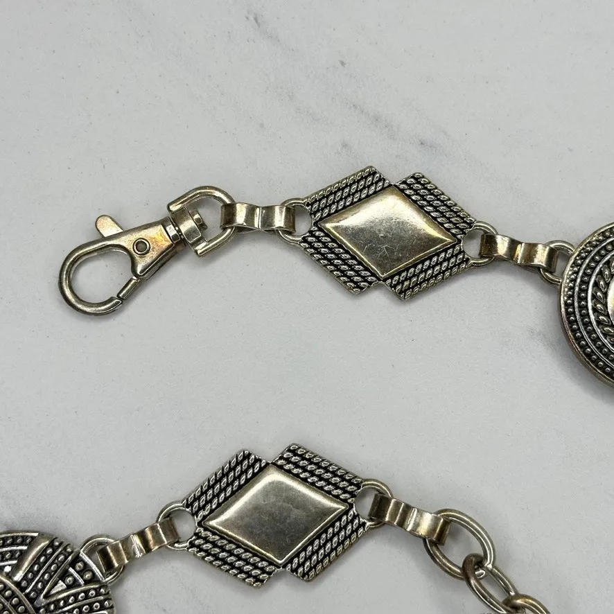 Chunky Studded Silver Tone Chain Belt Medium/Large (M/L) Adjustable ✨ - Image 5