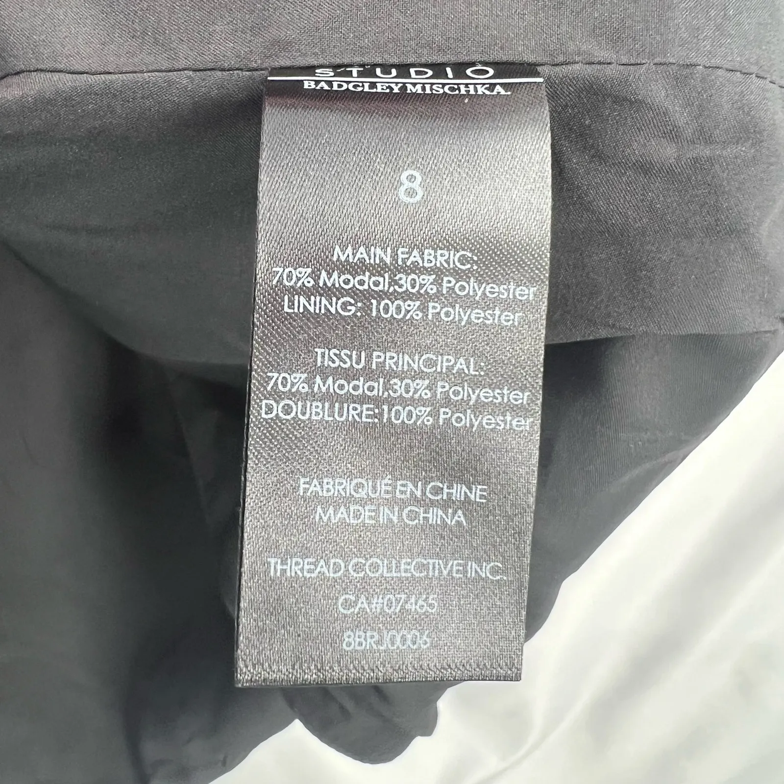 Badgley Mischka Studio Black‎ Blazer Jacket Modal Blend Size 8 New - Image 9
