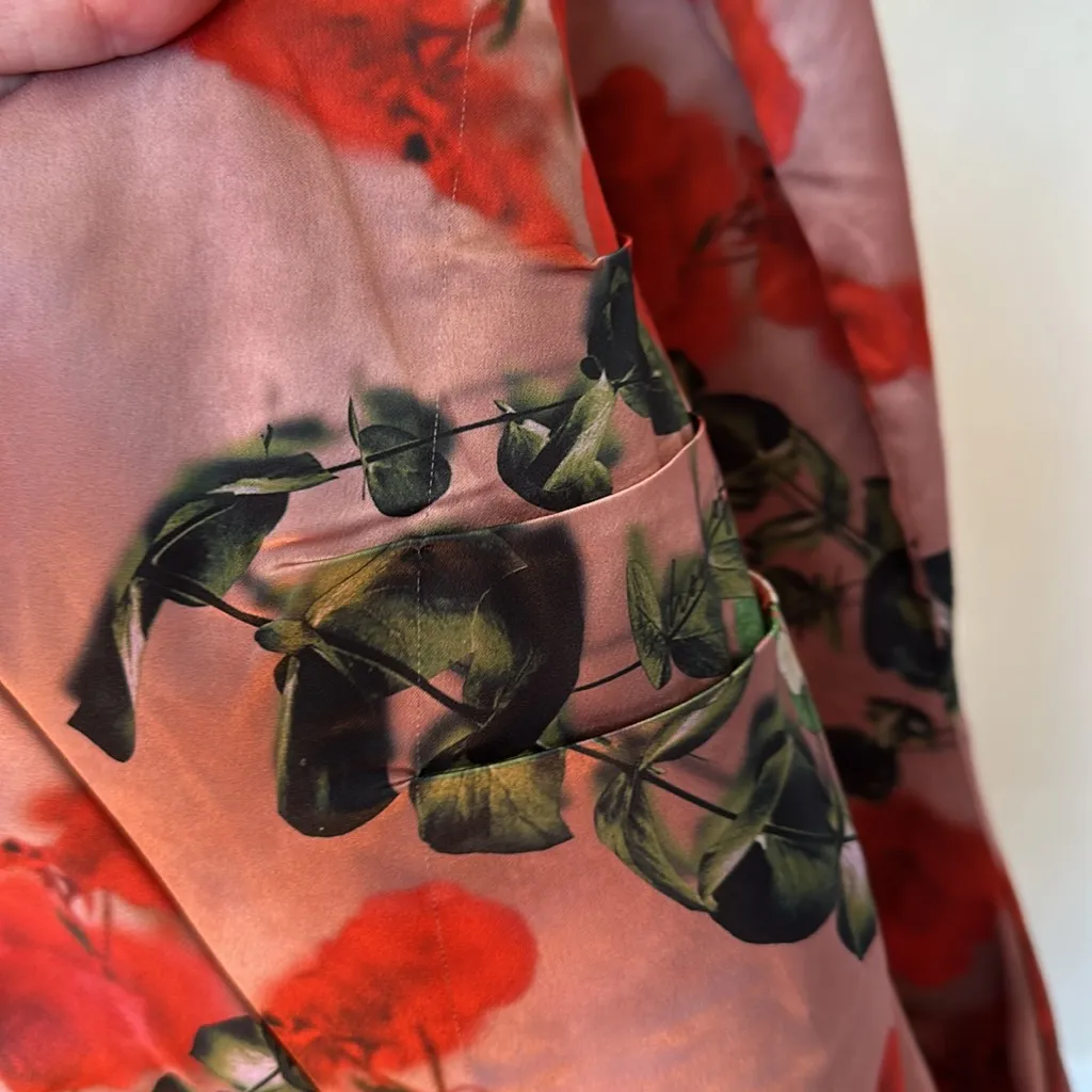 House of CB ‘Toira’ Satin Rose Print draped corset mini dress NWOT‎ size XS - Image 15