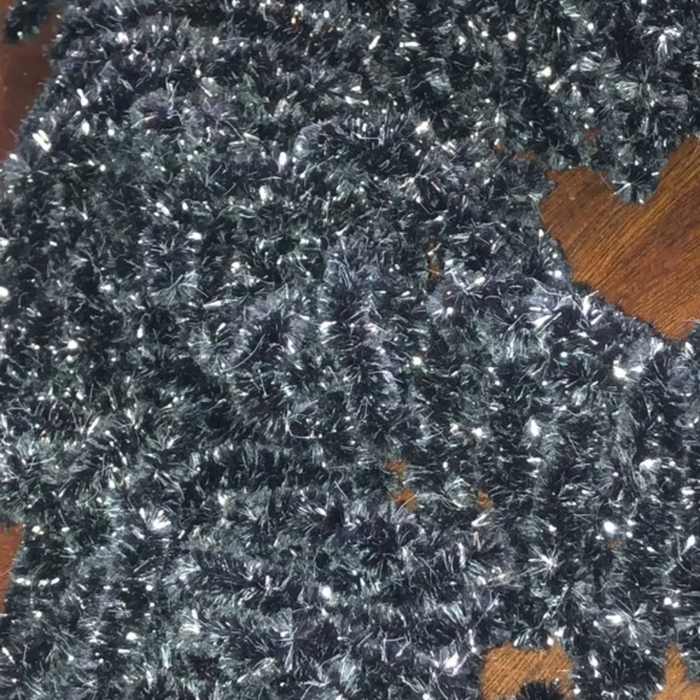 Black & Silver Soft Chenille Scarf - Image 3