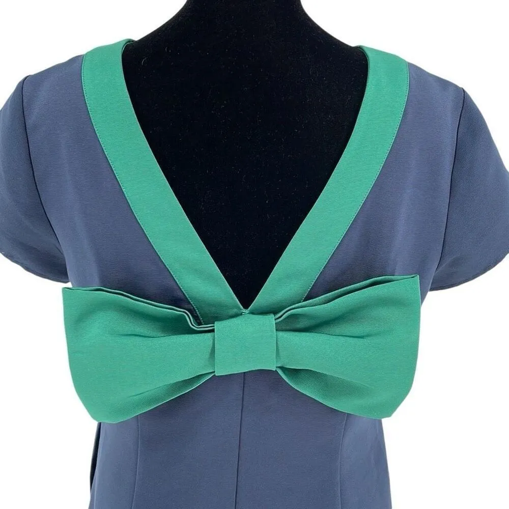 Sail to Sable x Style Charade Allie Bow Back Fit &‎ Flare Dress Navy Small NWT - Image 7