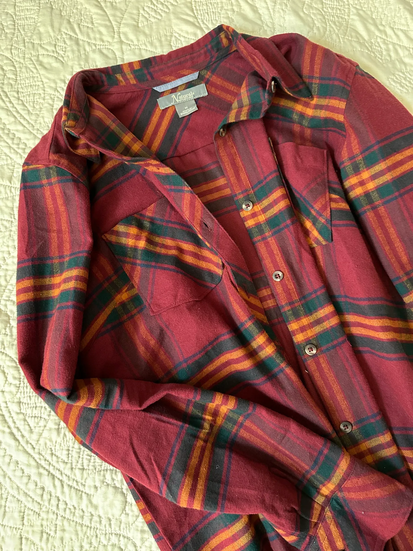 Flannel Button Up Red Size M - Image 2