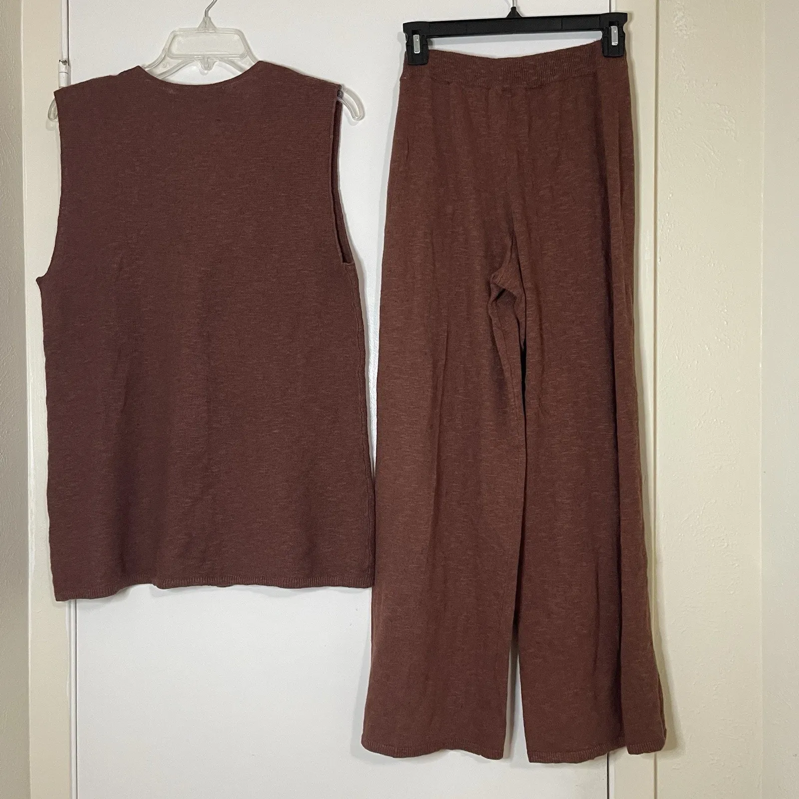 NEW! Free People Stockton Sweater Vest Set Russet brown Two Piece lounge size XS - Image 9