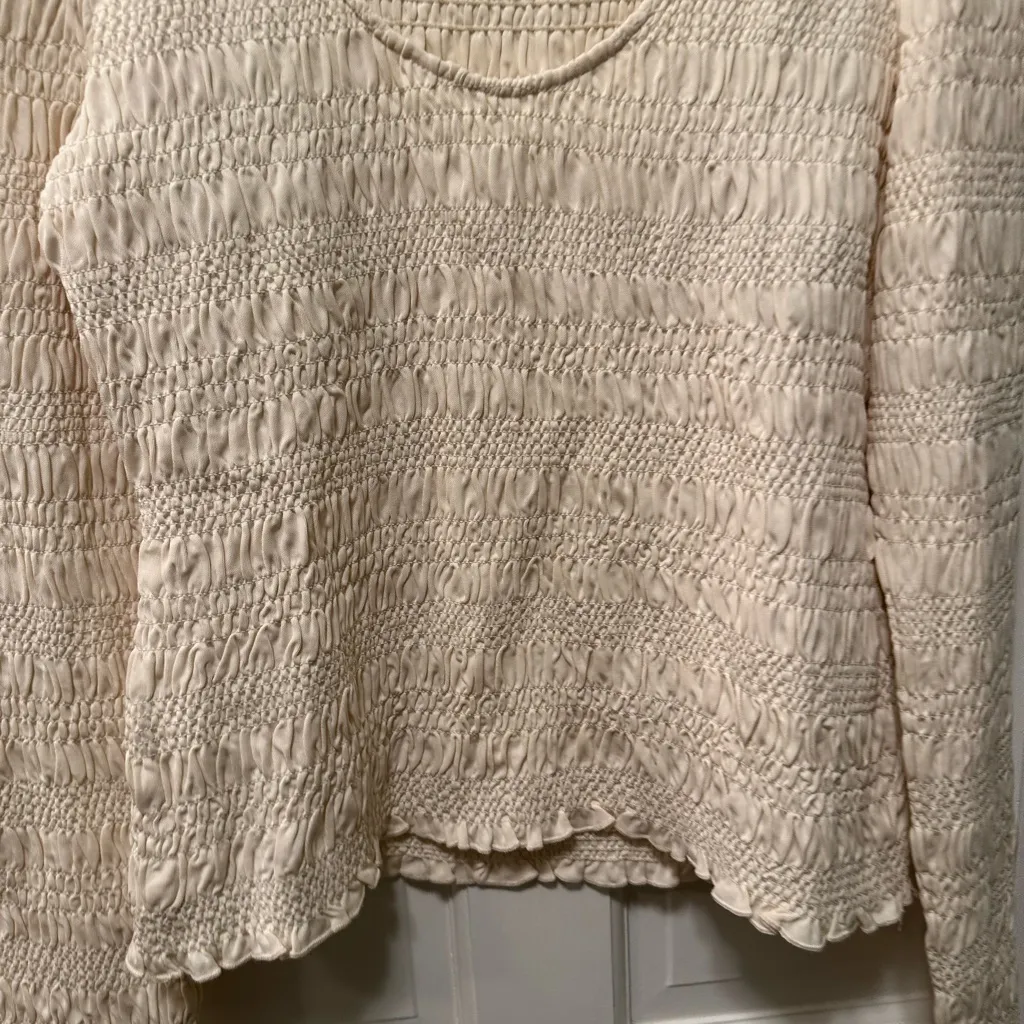 Frame Denim Smocked Long Sleeve Knit Top‎ - Image 5