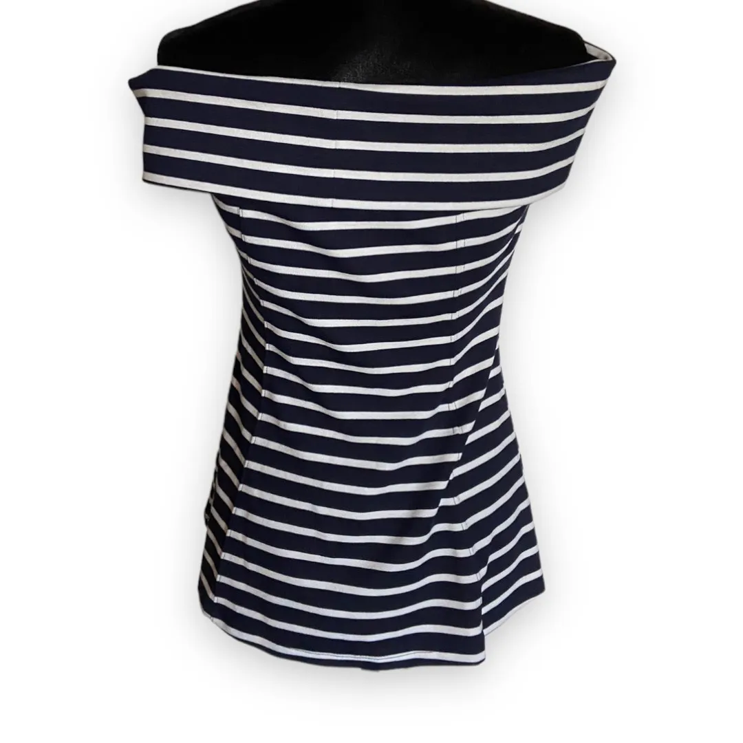 Maeve‎ Womens Top Size S Anthropologie Navy Blue White Striped Nautical NEW - Image 5