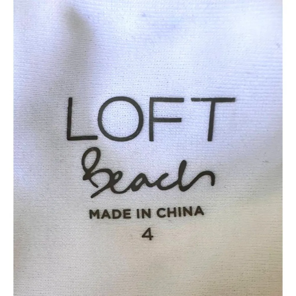 LOFT Beach Swimsuit Size 4 Striped One Piece Halter Shelf Bra V Neck New… - Image 12