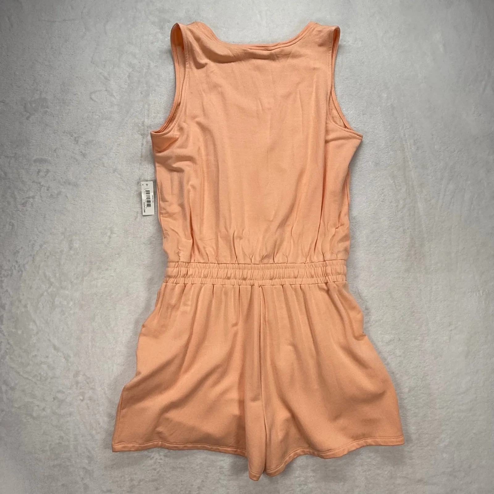 Daily Ritual Romper Drawstring‎ Waist Sleeveless Casual Jumpsuit Size M Orange Size M - Image 9