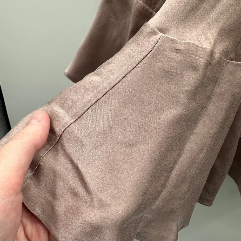 Zimmerman 100% Silk Sueded Billow Cold Shoulder Tie Asymmetrical Mini Dress Sz 6 - Image 10