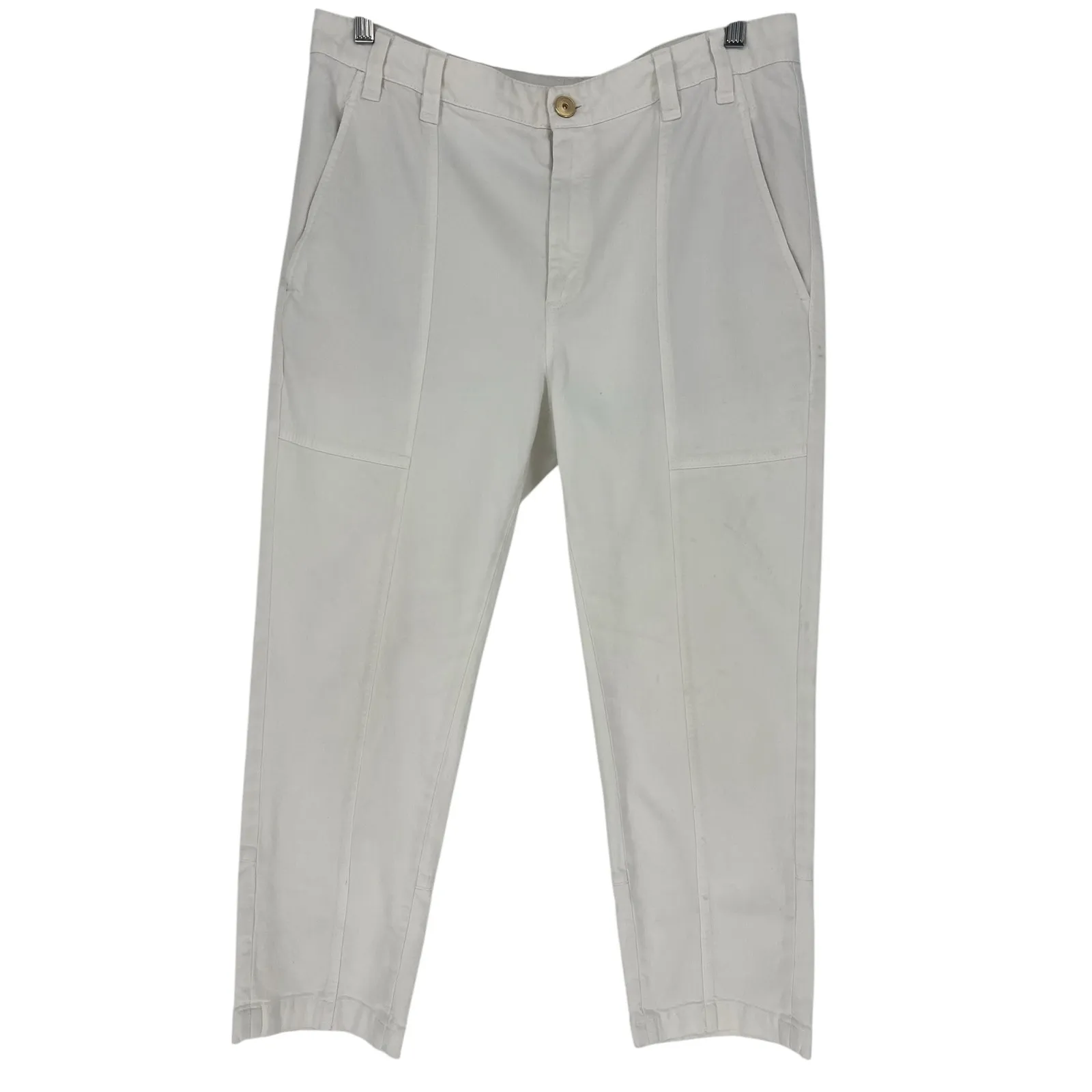 Brunello Cucinelli White Patch Pocket Utility Cotton Pants - Image 5