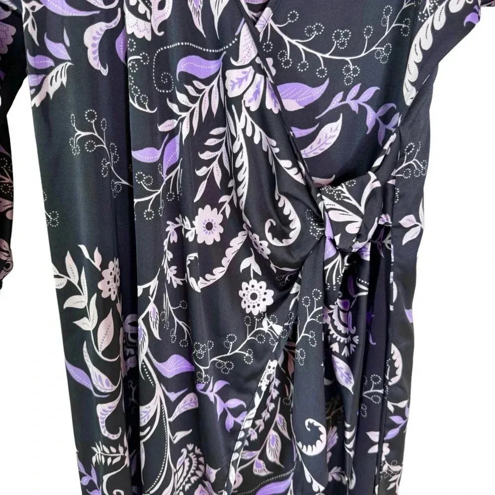 MISA Los Angeles Sylvia Floral Indigo Vines Wrap Midi Dress Size XS NWT - Image 10