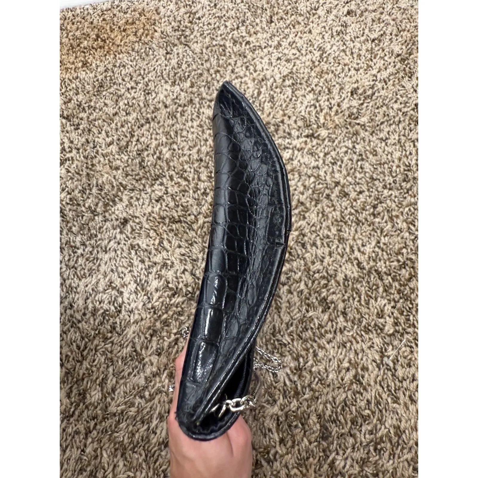 BCBG Maxazria Faux Snakeskin Clutch 9.5x5.5 Envelope Y2k Shoulder Bag - Image 2