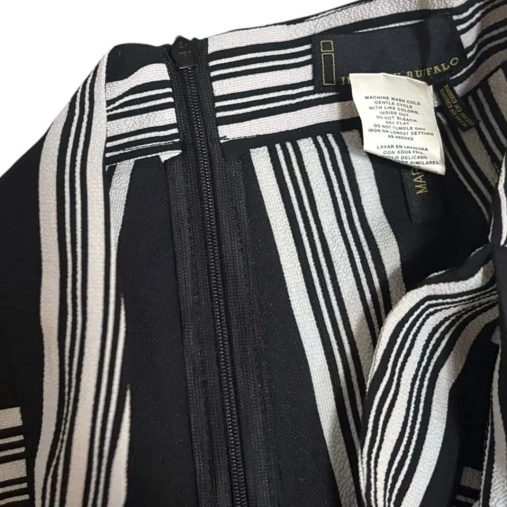 i Jeans By Buffalo Striped Slit Side Leg Flowy Beach Pants Tie Front Black Size 10 - Image 6