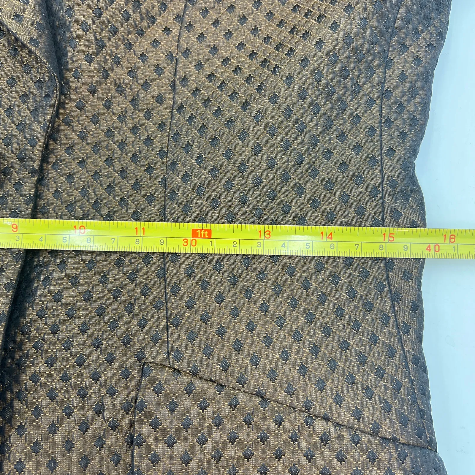 Escada Silk & Wool Blazer Brown Diamond Quilt Size 4 - Image 9