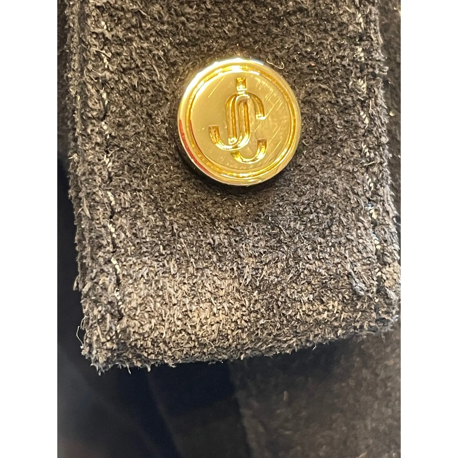 Jimmy Choo London Suede Ankle Boots Gold Accent Block Heel  Italy size 39 8.5-9 - Image 4