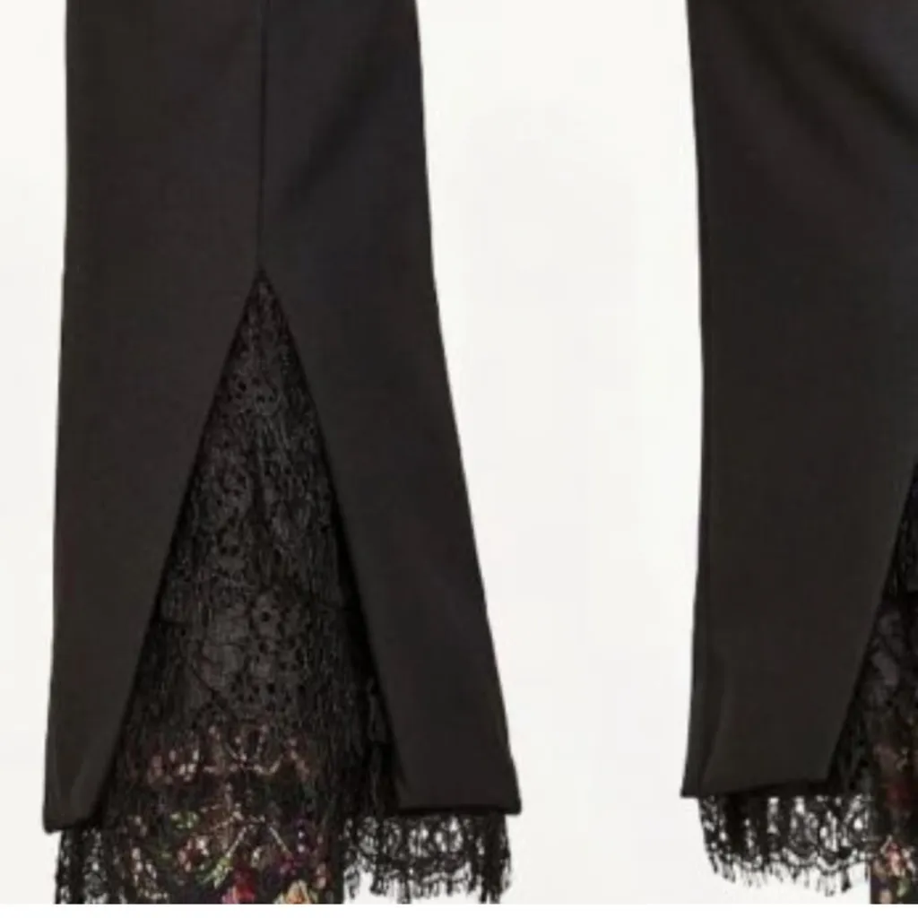 Zara Woman Black lace tiered Cropped flare Pants Size SMALL - Image 6
