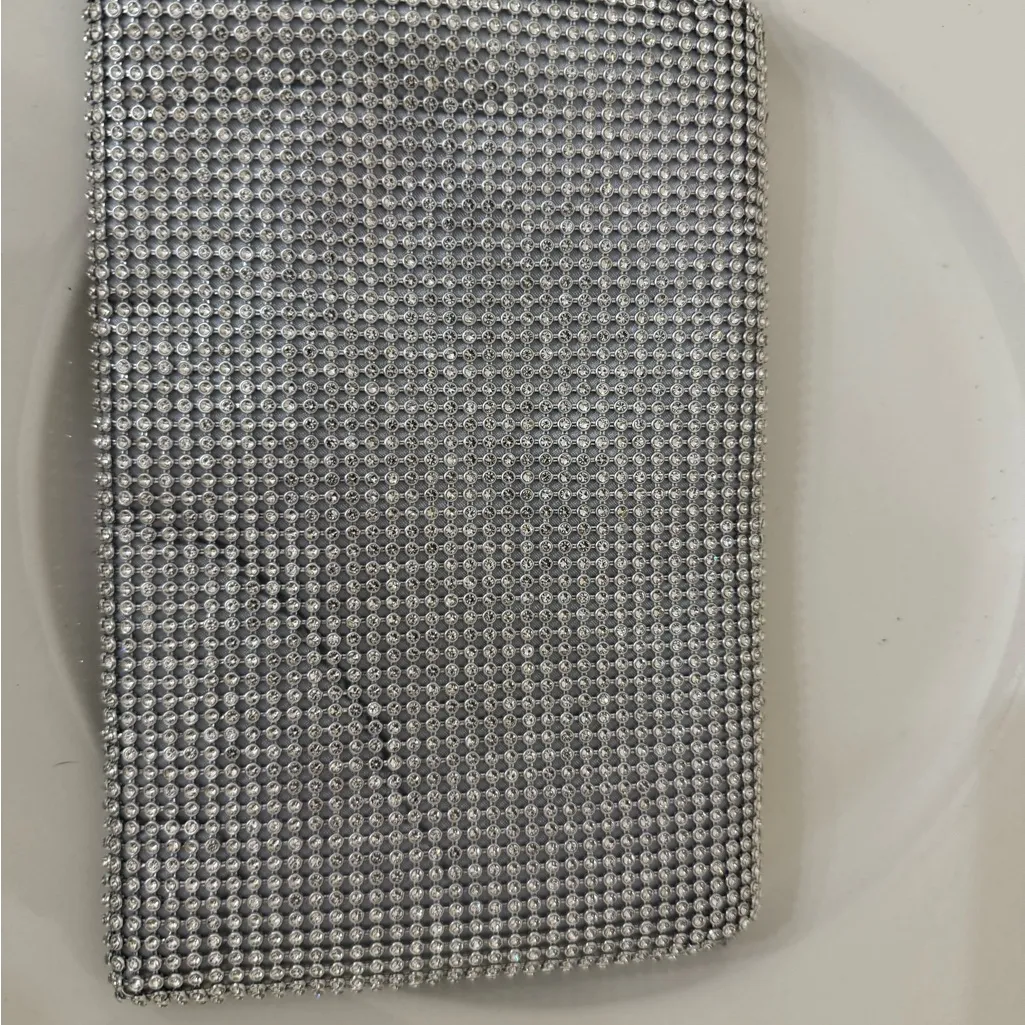 Jewel Badgley Mischka Clutch Silver with Slver lining - Image 3