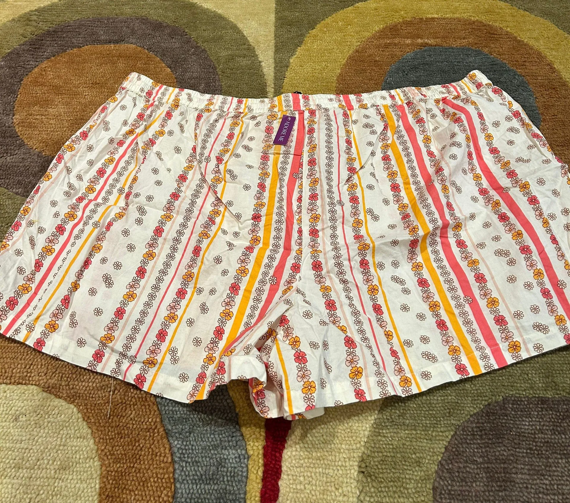 NWT  White Floral Print Pajama Shorts Sleep Sleepwear Lounge Size 4X - Image 5