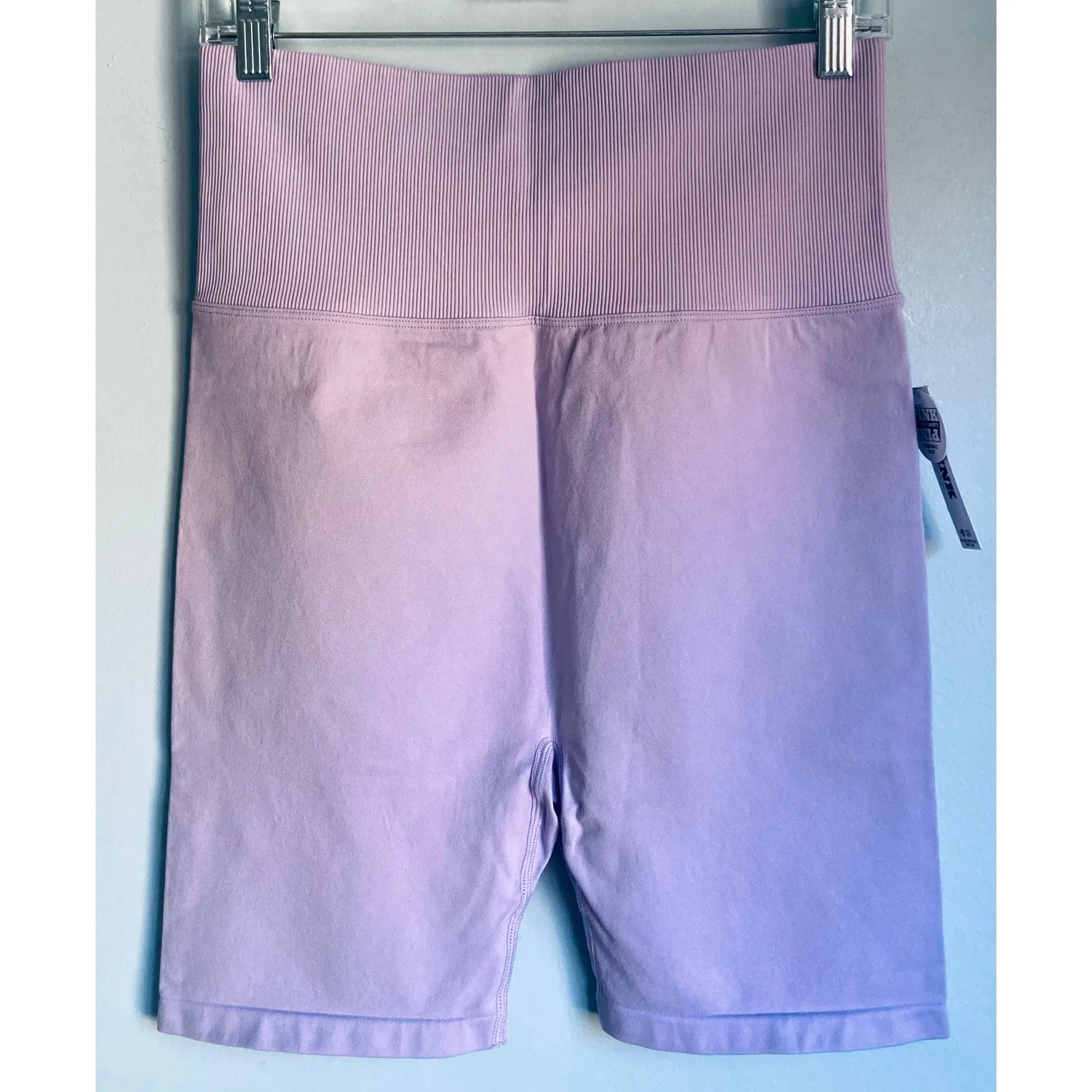 Victoria's Secret PINK Bike Shorts Foldover Stretch Purple Large - Image 3
