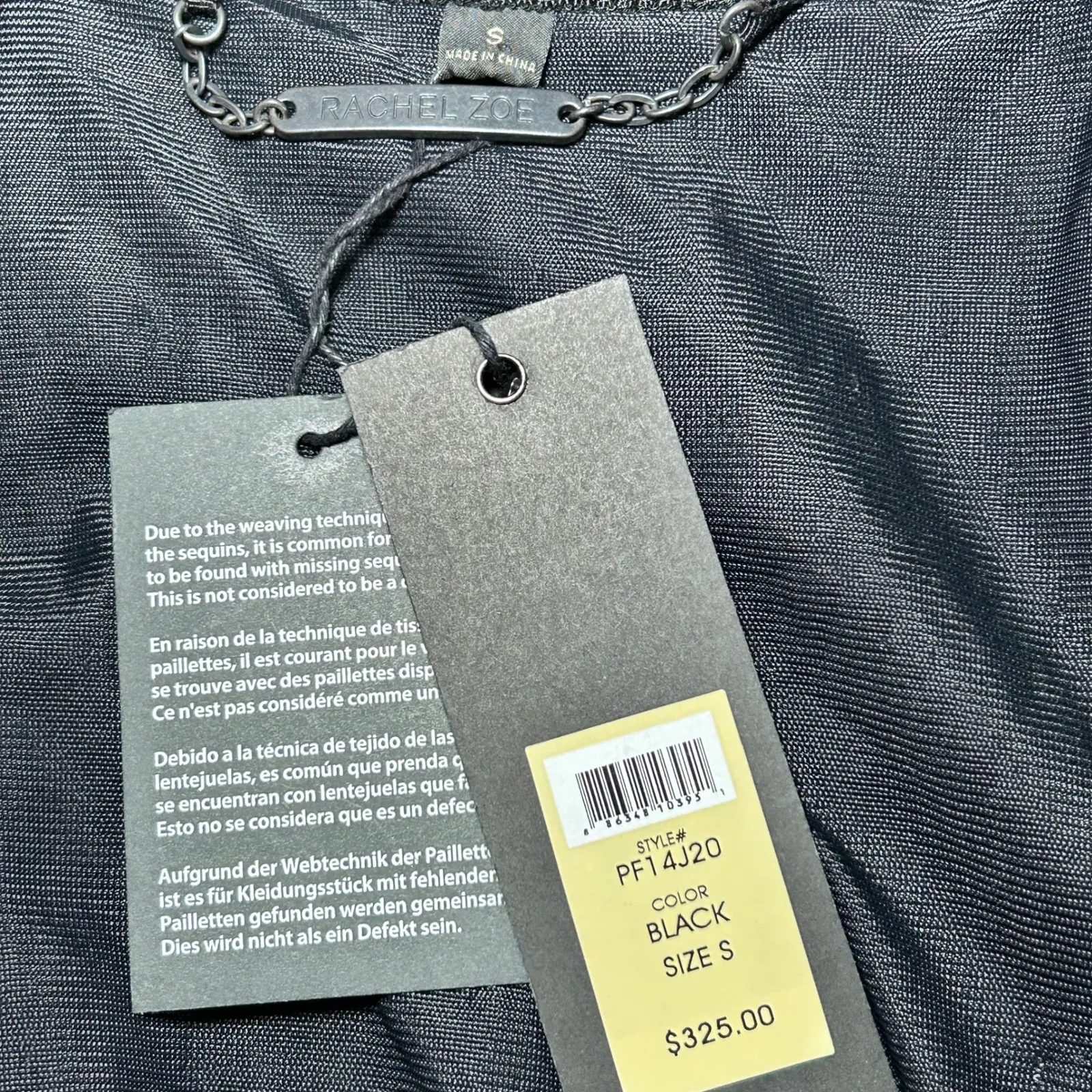 NWT Rachel Zoe Sequin Embellished Jacket‎ Blazer Black Chain Size S Glam Party - Image 5