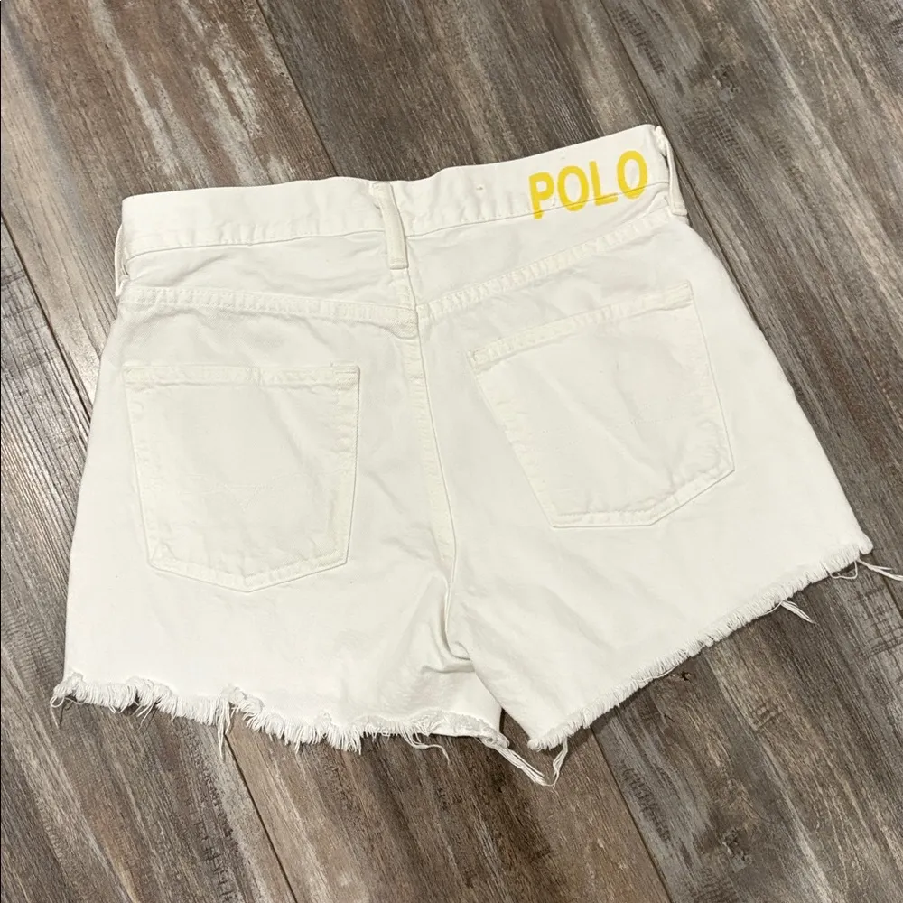 Ralph Lauren Denim White Shorts Polo The Crosby Relaxed Size 28 - Image 3