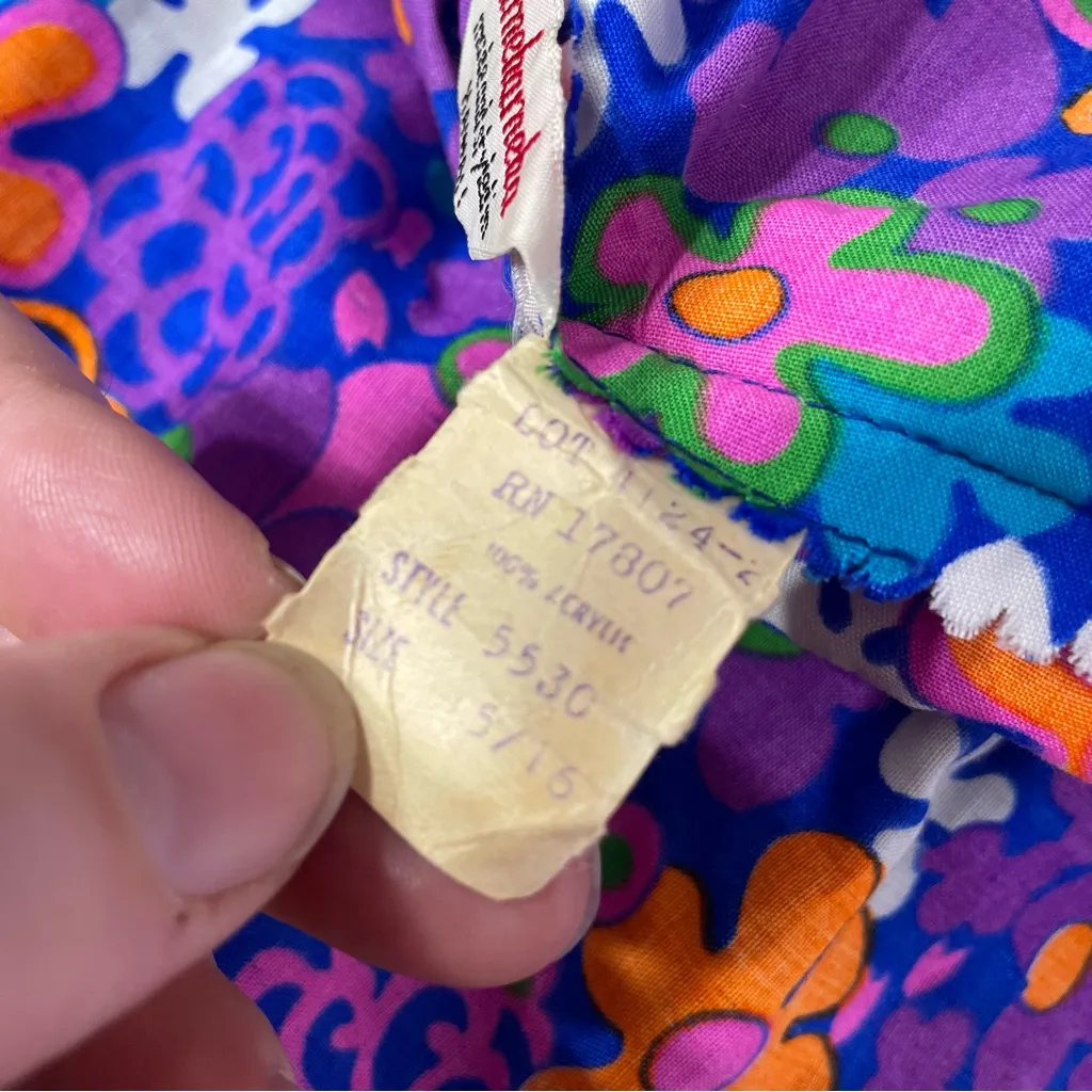 Vintage 1960s Rare Kamehameha Tiki Bombshell Hawaiian Dress 15/16‎ Blue Size undefined - Image 8