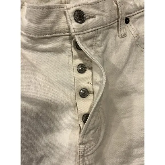 Abercrombie & Fitch Women's 32/14 Short High Rise White Shorts Button‎ Fly - Image 5