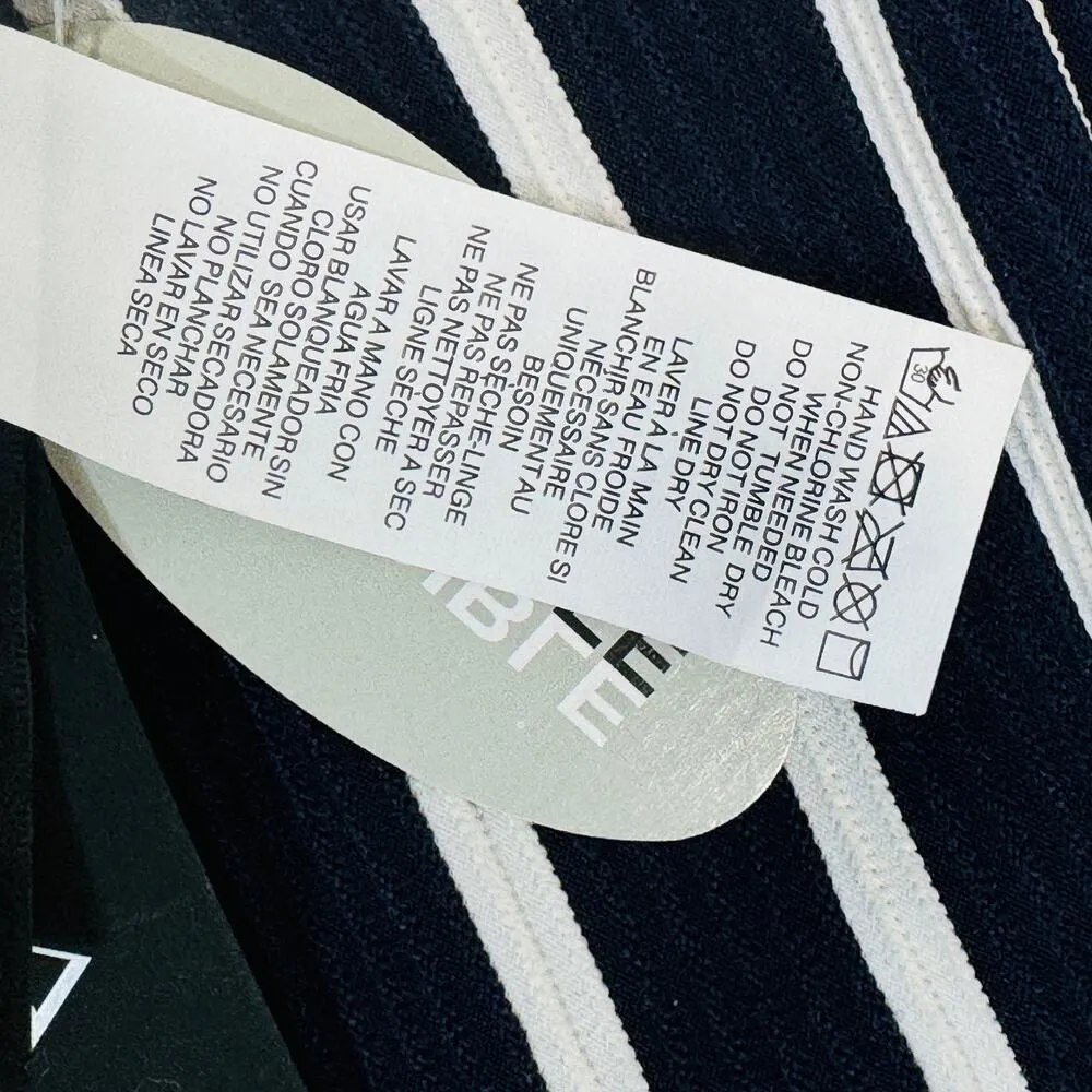 La Blanca SZ 14 Reversible Indigo Capri Stripe Swim Bikini Bottoms Navy Blue New - Image 6