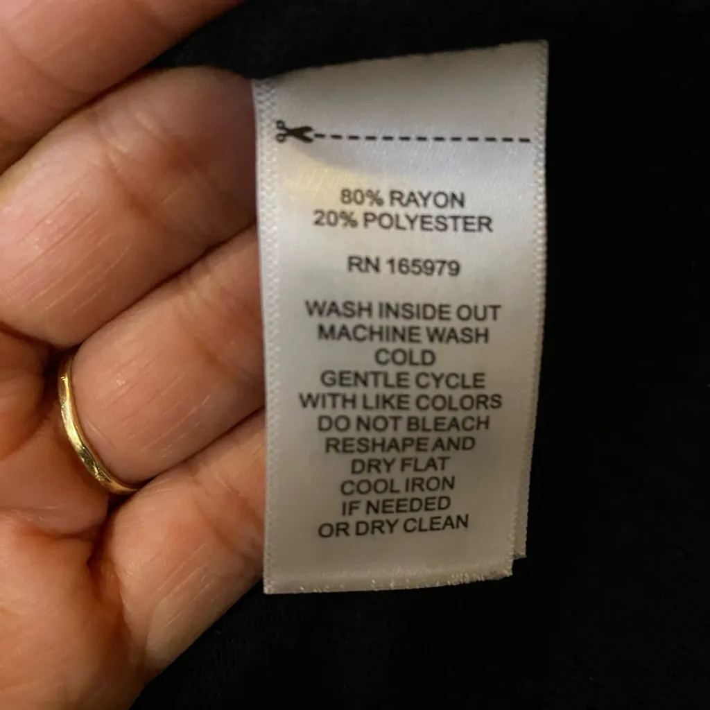 Melissa Paige Black Sweater with Button Details size large - Image 6