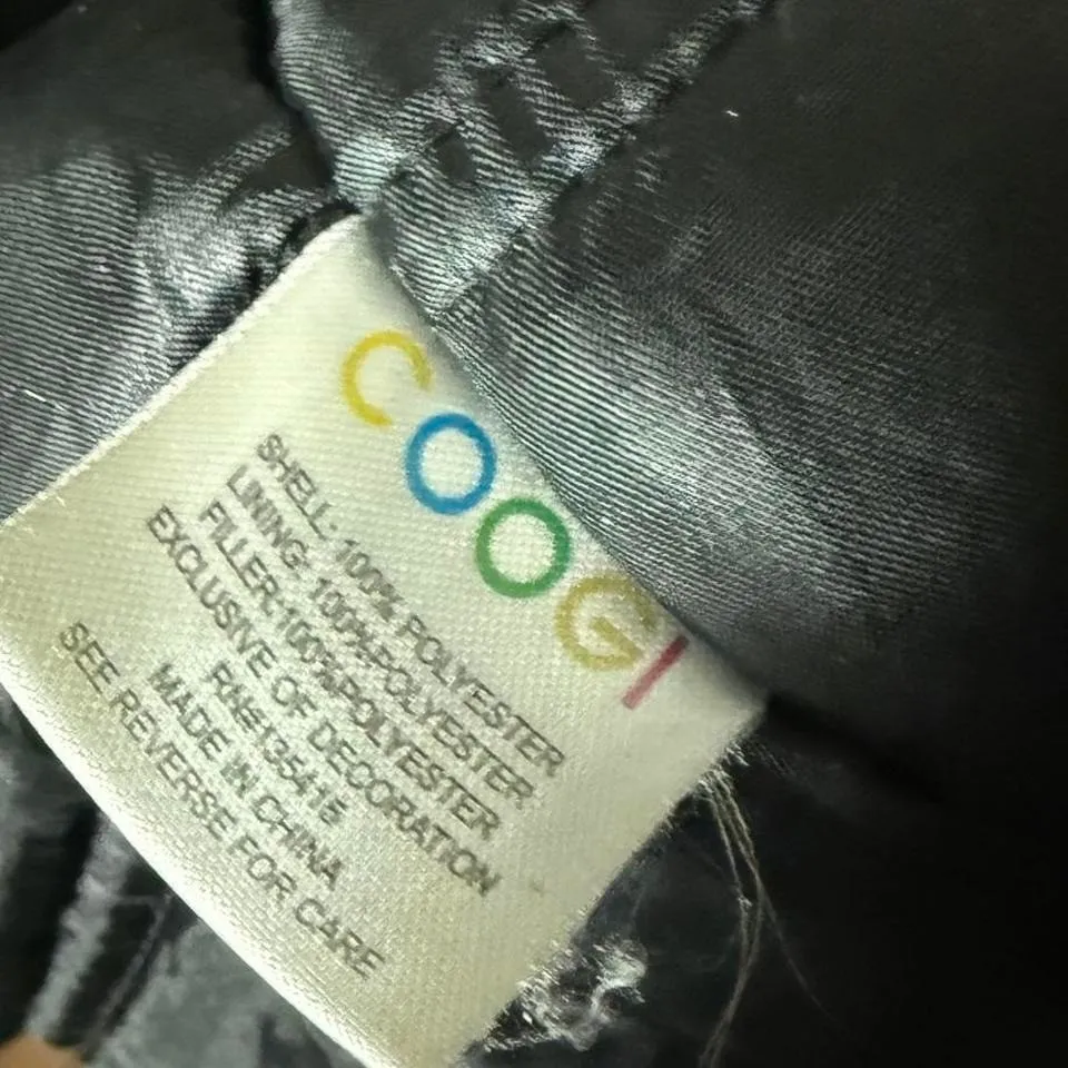 Coogi Black Hooded Bomber Jacket Men's Large Zip Pockets Puffer Lined Streetwear - Image 7