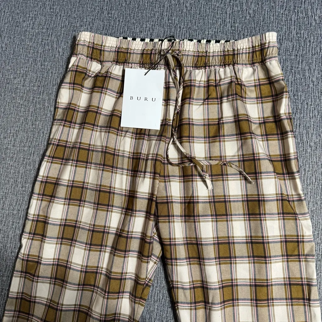 Buru Women’s Everyday Pants in Brown Plaid - Image 2
