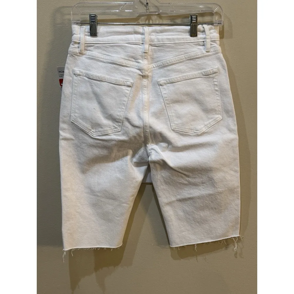 Frame Denim Le Vintage Bermuda Shorts white jeans‎ cutoff distressed New 25 - Image 4