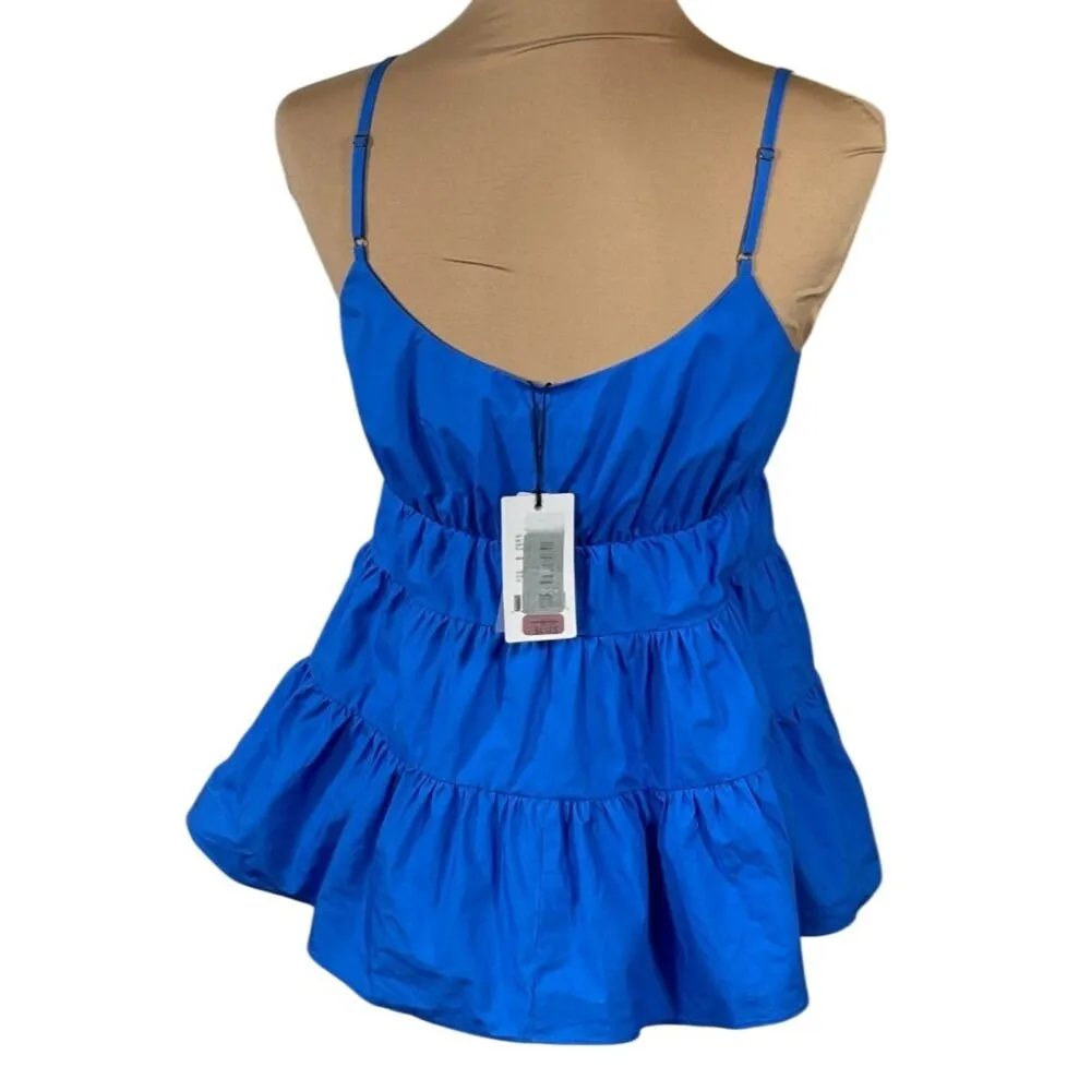 New A loves A Blue V-Neck Sleeveless Tiered Cami Top Size S Small - Image 4