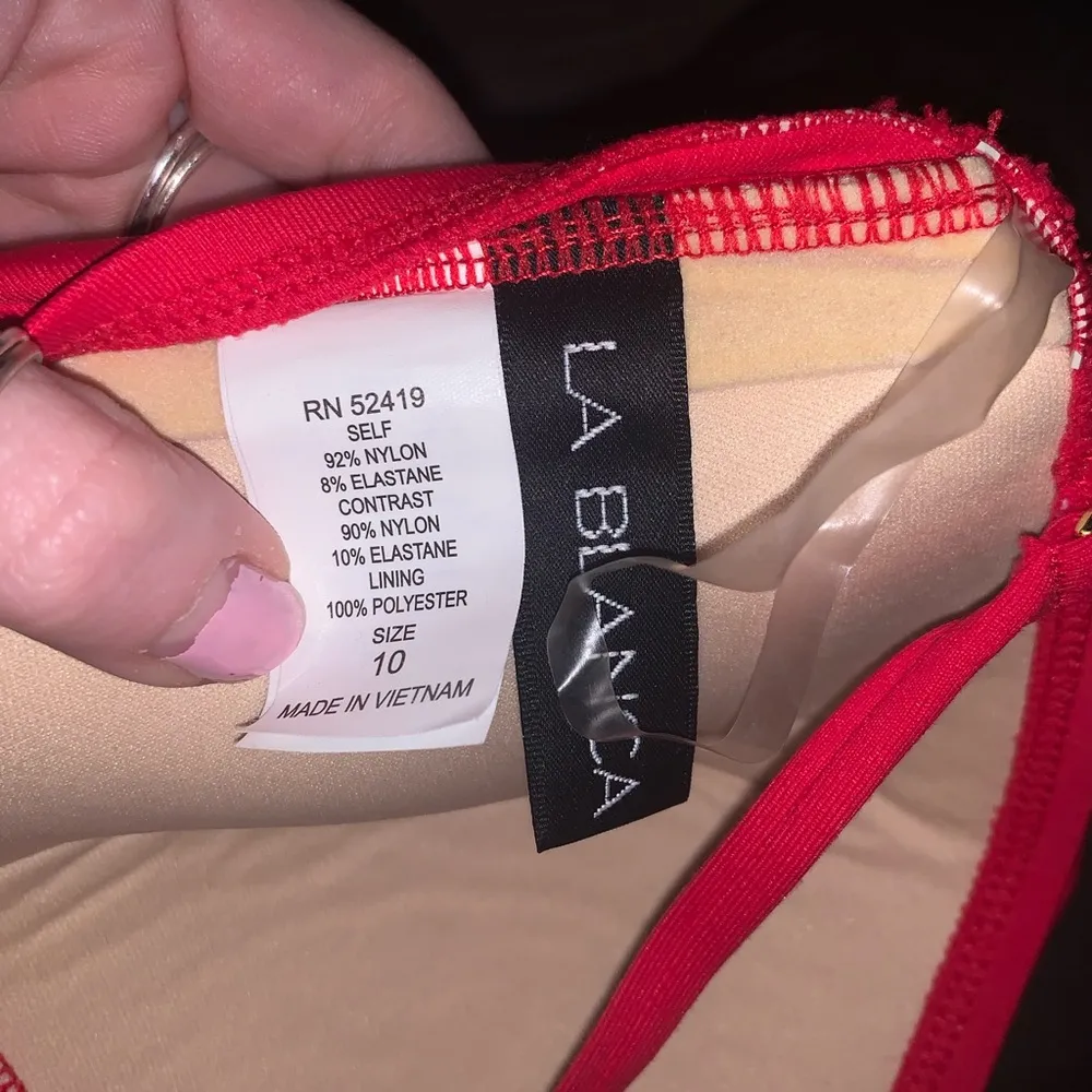 la blanca red tankini swimsuit size 10 - Image 3