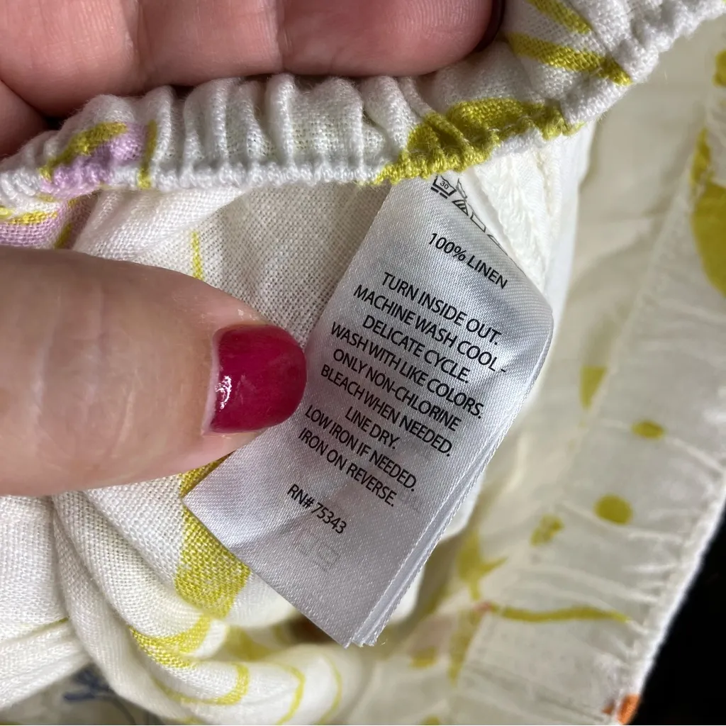 Calypso St. Barth 100% linen casual pants beach loungewear women’s‎ size medium - Image 9