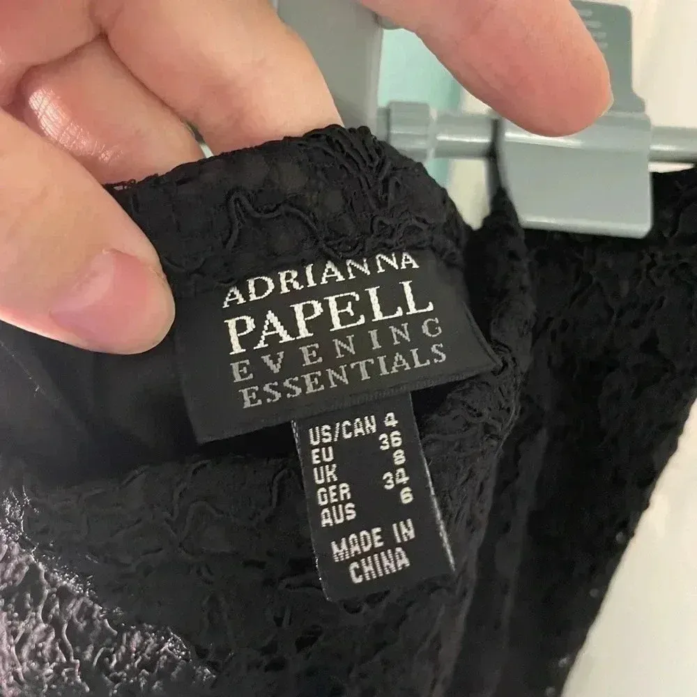 Adrianna Papell Women's Black Lace Back Zipper Formal Pencil Skirt‎ Size 4 #177 - Image 7