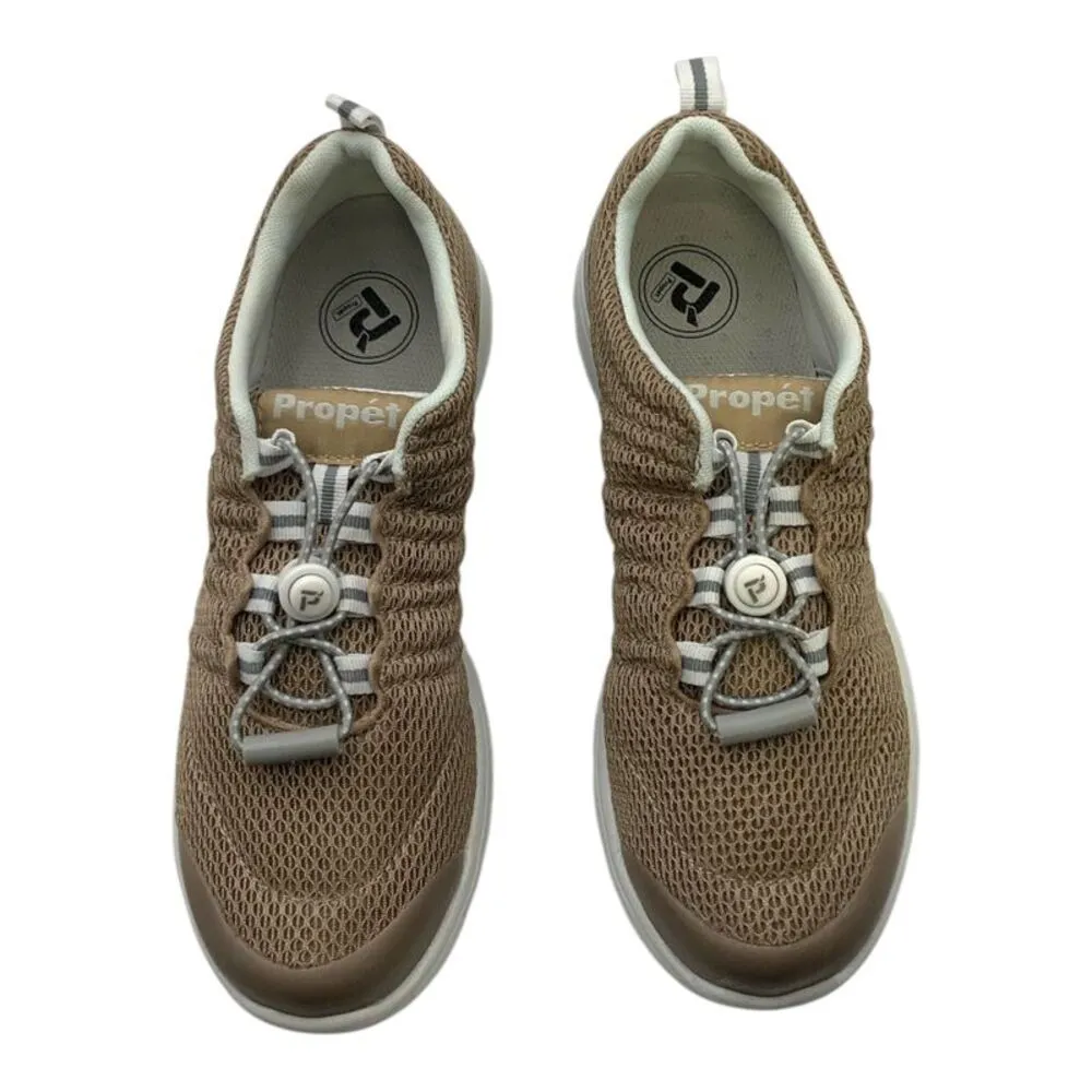 Propet TravelWalker II Walking Shoe Taupe Mesh US Women's 6 M(B) Brown - Image 5