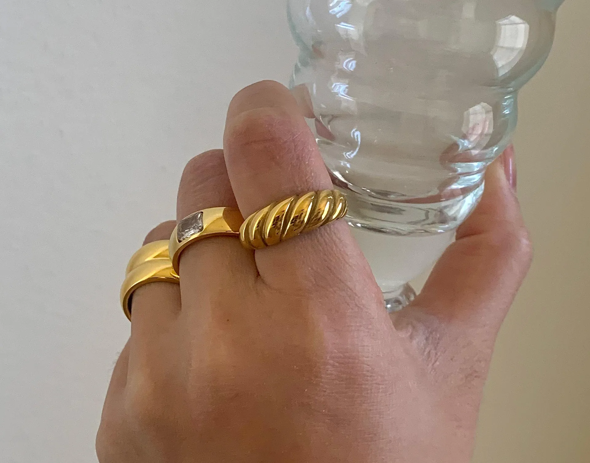 Croissant ring stacking ring stackable ring gold ring bold ring - Image 4