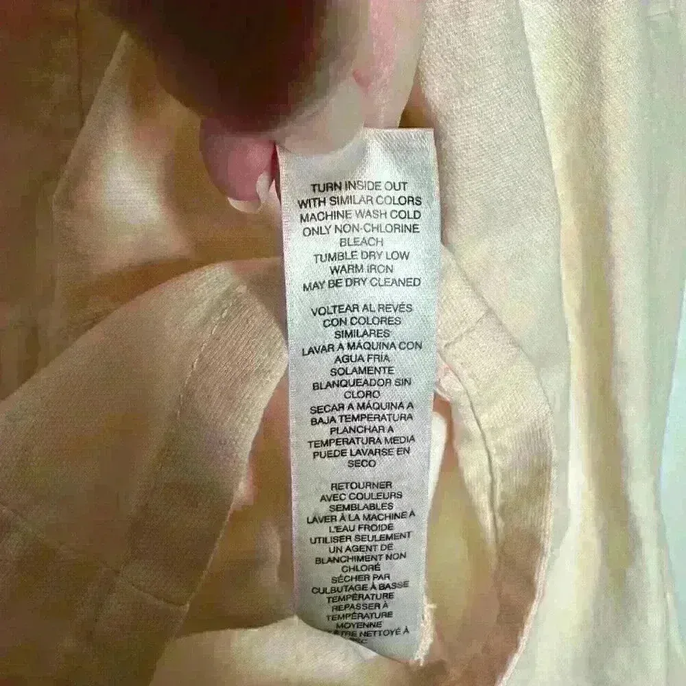 White House Black Market Lightweight Denim Jacket‎ Peach Sz 6 - Image 9