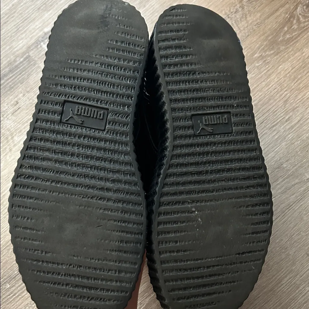 PUMA X FENTY Rihanna Creeper Black Patent Leather Women's Sneakers - Image 4