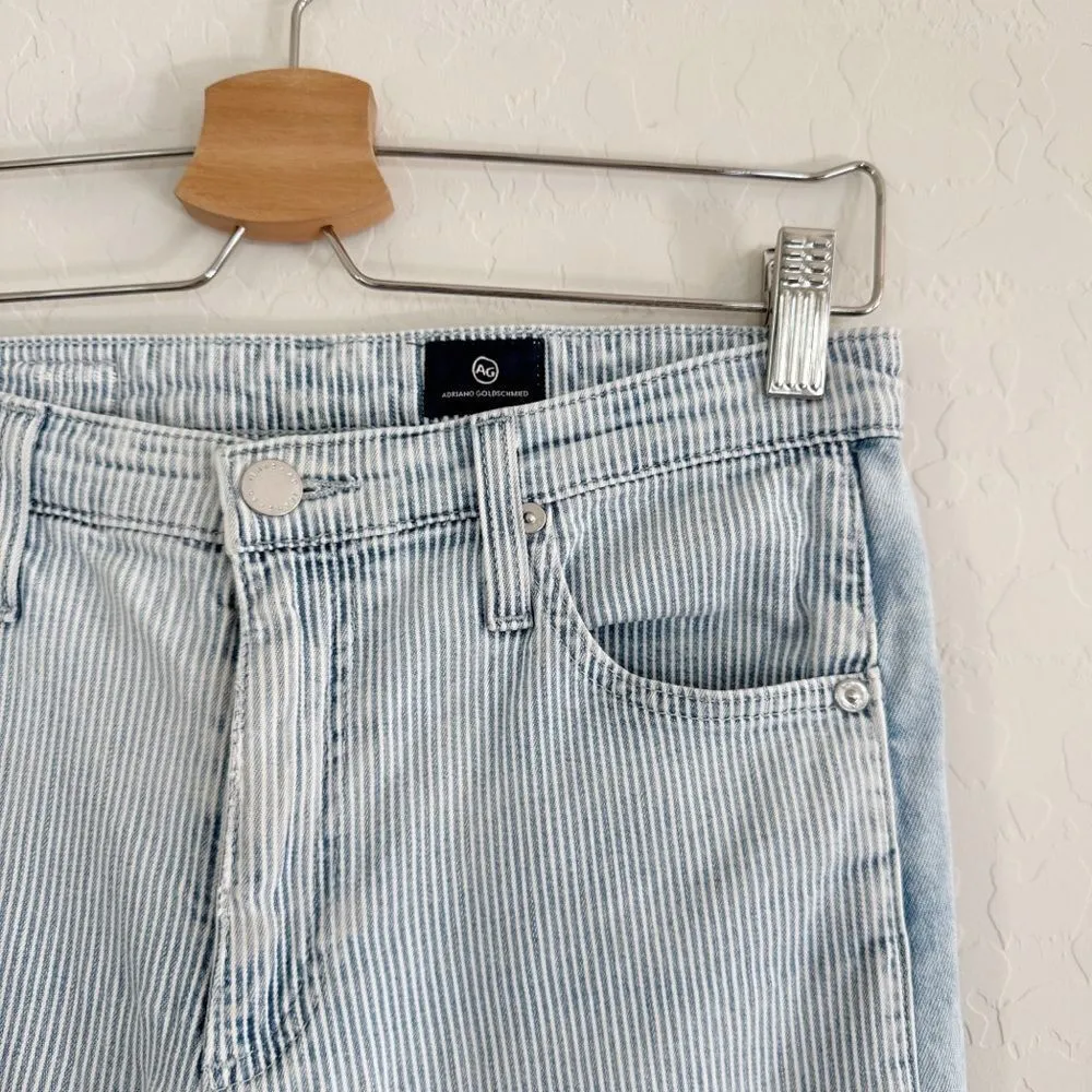 AG Isabelle Panel High Rise Straight Crop Jeans Victory Striped Size 28 R - Image 8