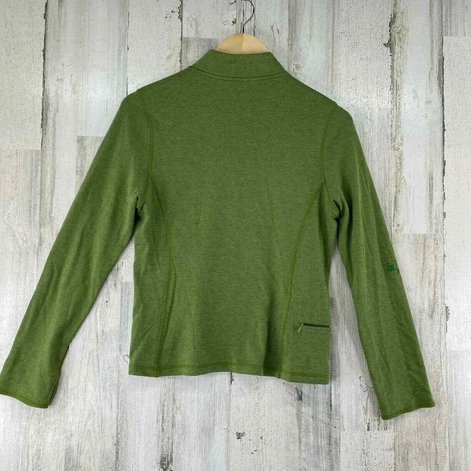 Horny Toad Athletic Pullover Womens Small Green 1/4 Zip Floral Side Zip Pocket - Image 5