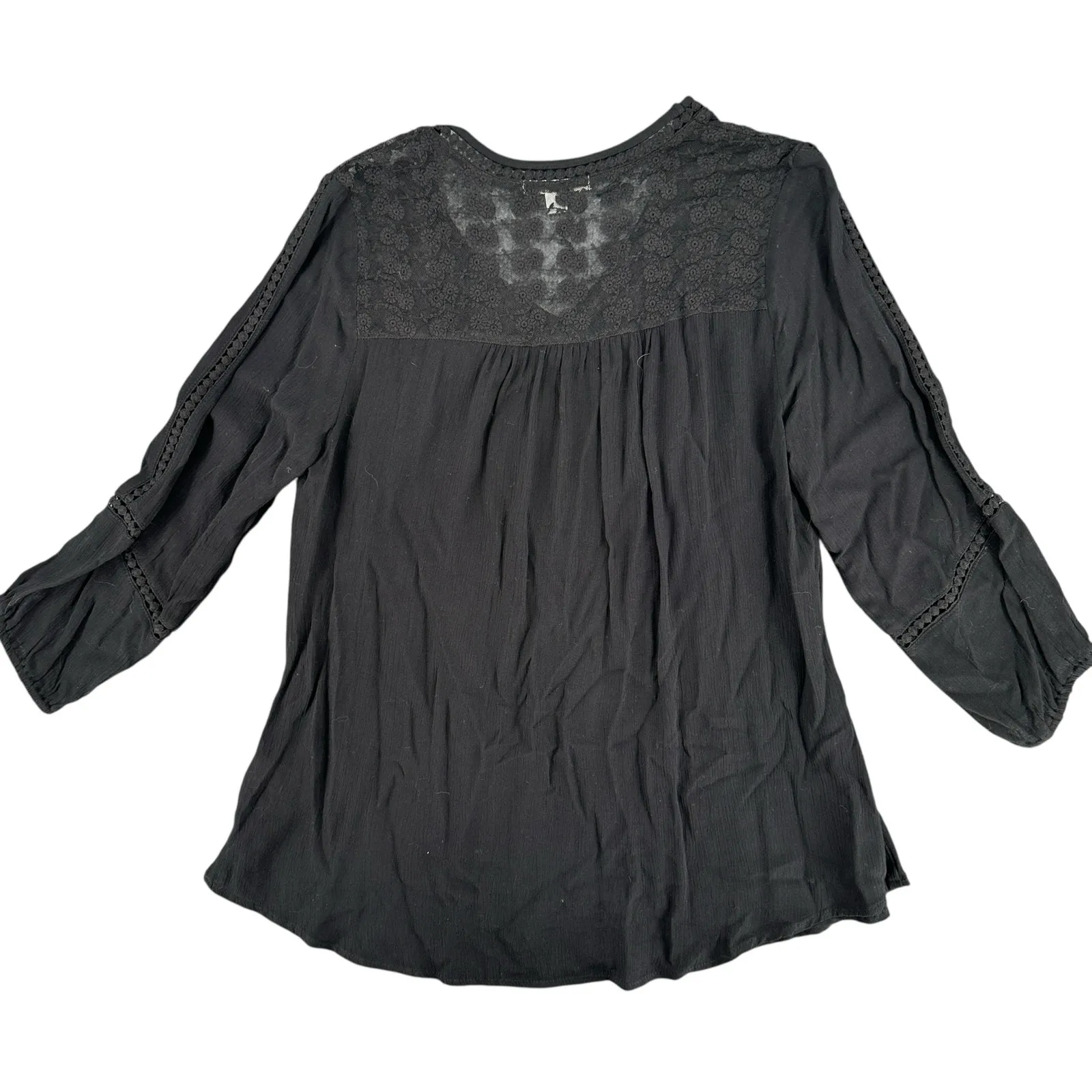 John Paul Richard Black Sheer Top Witchy Goth Whimsygoth Dark Boho Medium - Image 5